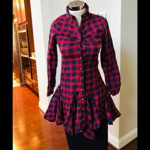 Plaid Asymmetrical Top